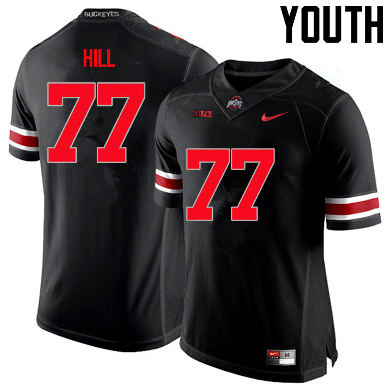 Ohio State Buckeyes Michael Hill Youth #77 Black Limited Stitched College Football Jersey